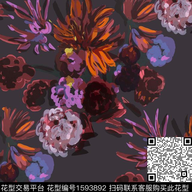 R2411031.jpg - 1593892 - 中老年 花卉 油画花型 - 数码印花花型 － 女装花型设计 － 瓦栏