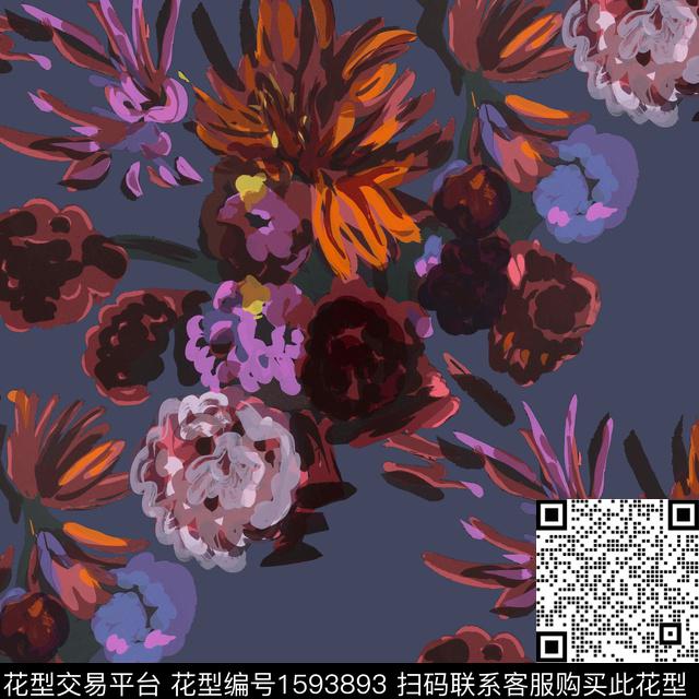 R2411031A.jpg - 1593893 - 中老年 香云纱 油画花型 - 数码印花花型 － 女装花型设计 － 瓦栏