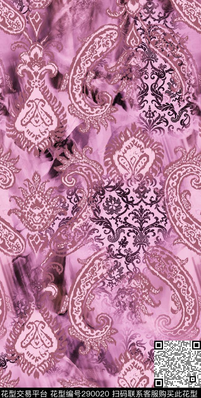 佩斯利欧式宫廷墙纸y1402004 - 290020 -  - 数码印花花型 － 女装花型设计 － 瓦栏