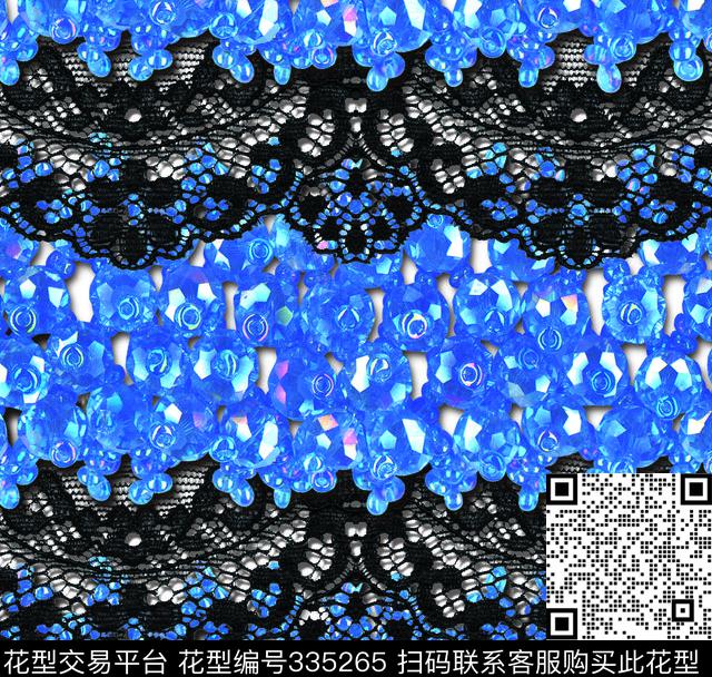 水晶珠与蕾丝.jpg - 335265 - 蕾丝珠宝系列 蕾丝、珠宝、水晶珠 珠宝宝石 - 数码印花花型 － 女装花型设计 － 瓦栏