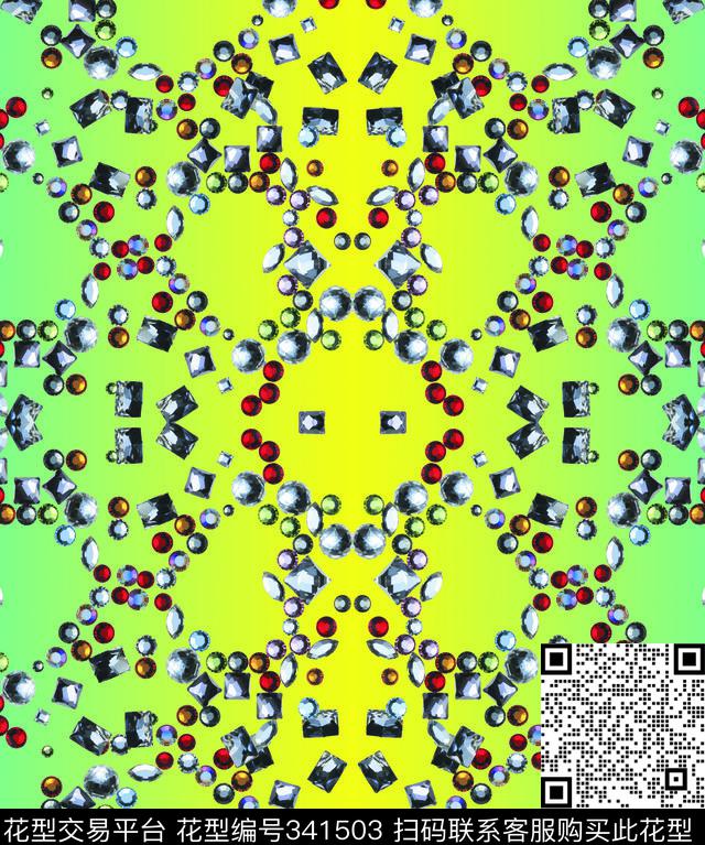 宝石渐变.jpg - 341503 - 宝石类 - 数码印花花型 － 女装花型设计 － 瓦栏