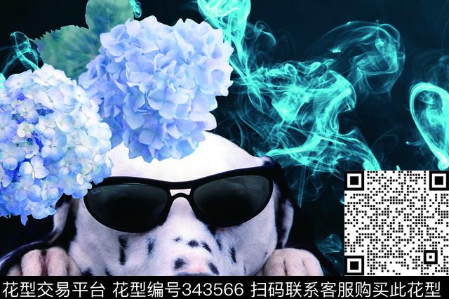 抽象时尚眼镜狗定位 男装印花 - 343566 - 抽象 时尚 眼镜狗定位 - 数码印花花型 － 女装花型设计 － 瓦栏