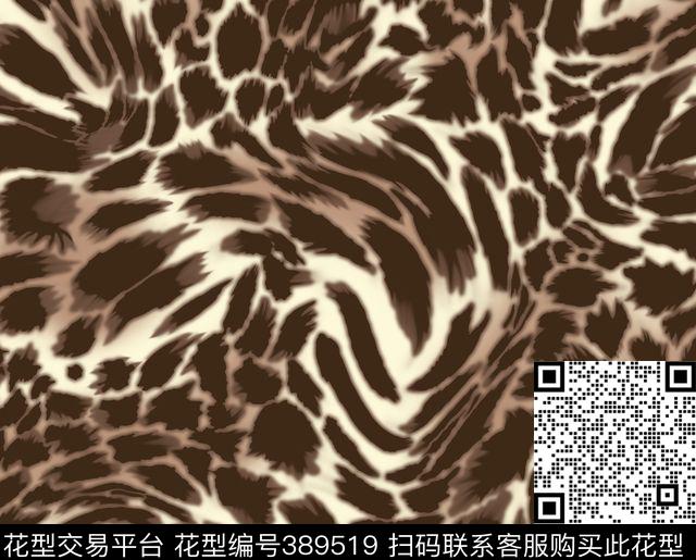时尚豹纹 - 389519 - 豹纹 时尚皮毛 面料 - 传统印花花型 － 其他花型设计 － 瓦栏