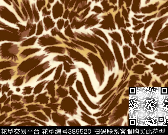 时尚豹纹 - 389520 - 豹纹 时尚皮毛 面料 - 传统印花花型 － 其他花型设计 － 瓦栏