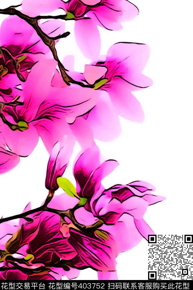 Traditional Chinese painting flower   plants - 403752 - 中国 花朵 传统 - 数码印花花型 － 其他花型设计 － 瓦栏