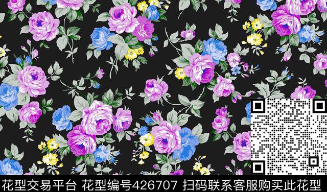 时尚印花  面料花型   数码花型 - 426707 - 时尚印花  面料花型   数码花型 - 数码印花花型 － 女装花型设计 － 瓦栏