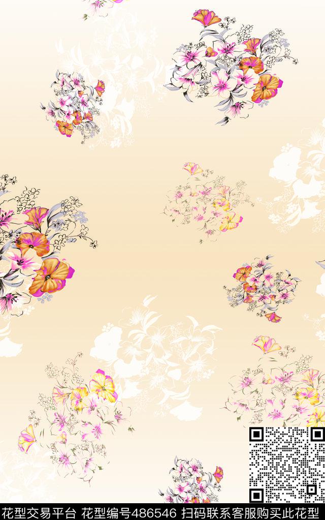 优梦 - 486546 - 花卉 甜美 时尚 - 数码印花花型 － 其他花型设计 － 瓦栏