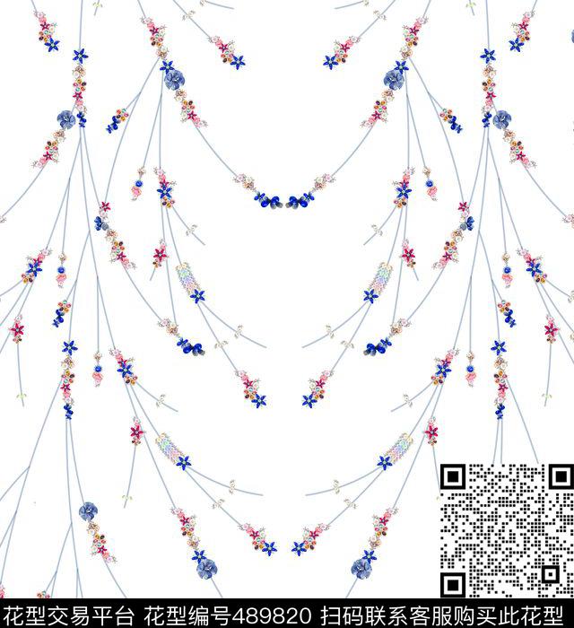 流行时尚珠宝宝石印花 -珠宝系列  - 489820 - MAX-珠宝花卉 流行时尚 欧美 - 数码印花花型 － 女装花型设计 － 瓦栏