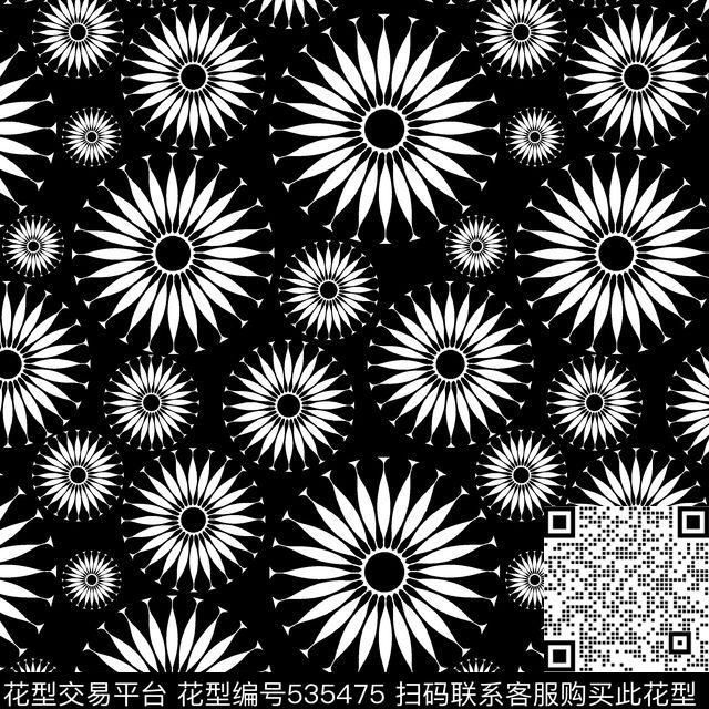 geometric design - 535475 - textile design printing - 传统印花花型 － 床品花型设计 － 瓦栏