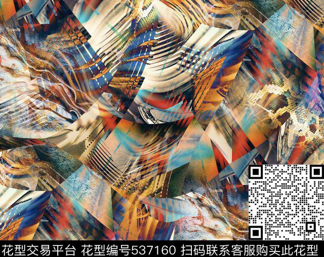 abstract - 537160 - textile design printing - 数码印花花型 － 床品花型设计 － 瓦栏