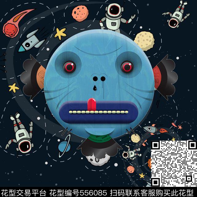 时尚星空外星人银河太阳星星 - 556085 - T恤夹克外套连衣裙 潮流时尚 男女装 - 数码印花花型 － 女装花型设计 － 瓦栏