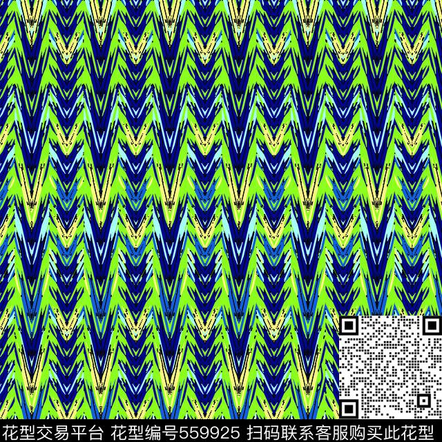 几何密花 - 559925 - 几何 抽象 花 - 传统印花花型 － 女装花型设计 － 瓦栏