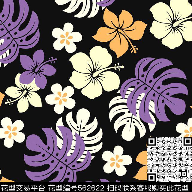 flower design - 562622 - textile design printing - 传统印花花型 － 床品花型设计 － 瓦栏