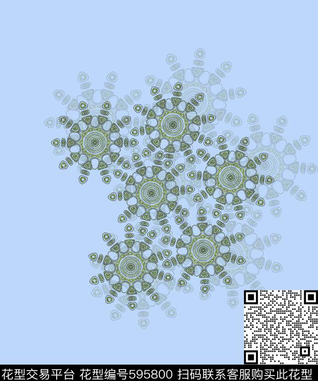 雪花模样 - 595800 - 个性 时尚 绚丽 - 数码印花花型 － 女装花型设计 － 瓦栏