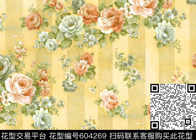 walan-001.jpg - 604269 - 田园 服装 花卉 - 传统印花花型 － 床品花型设计 － 瓦栏