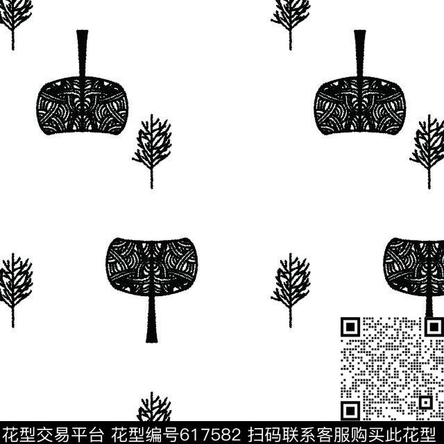 树4.jpg - 617582 - 树 卡通 复古 - 传统印花花型 － 女装花型设计 － 瓦栏