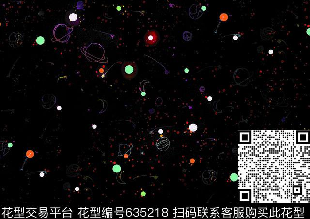 YW-0052.jpg - 635218 - 宇宙星空星球 - 传统印花花型 － 女装花型设计 － 瓦栏