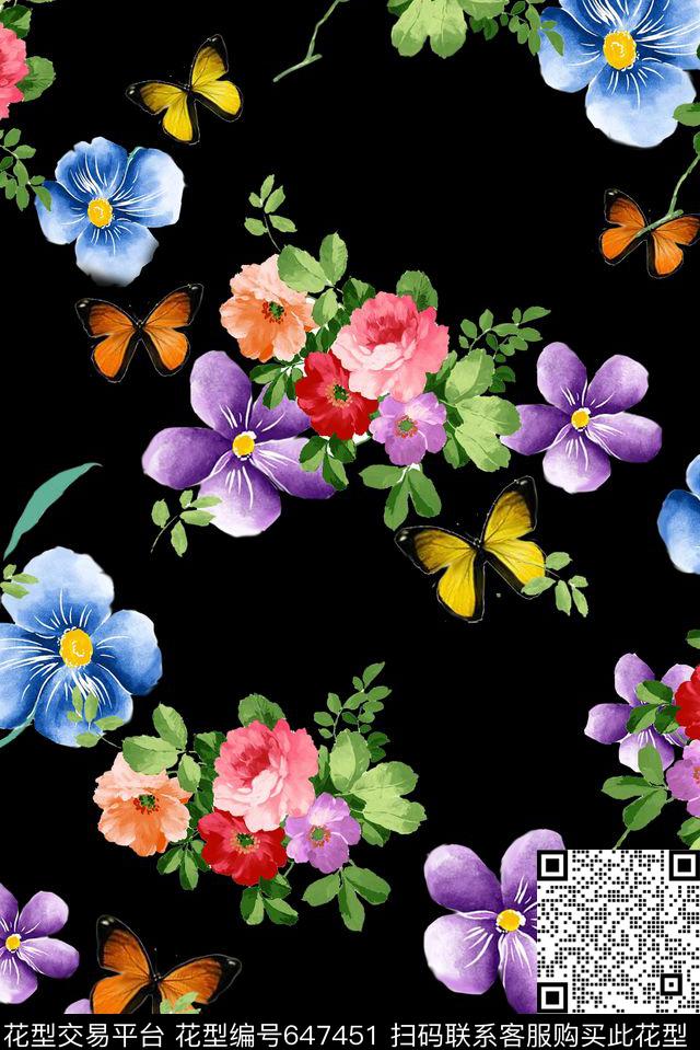 4.jpg - 647451 - 水彩 花卉 - 数码印花花型 － 女装花型设计 － 瓦栏