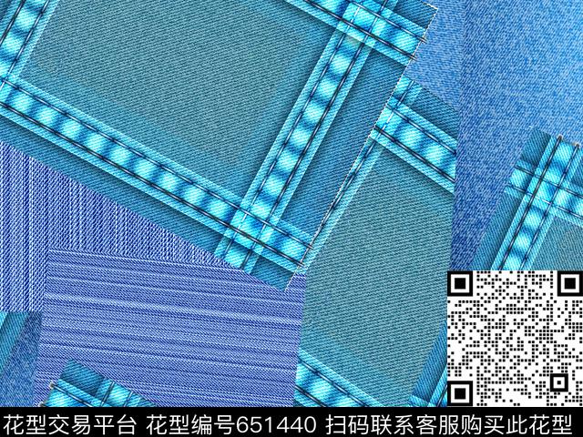 19.tif - 651440 - 莫妮卡-男装花型 - 数码印花花型 － 泳装花型设计 － 瓦栏