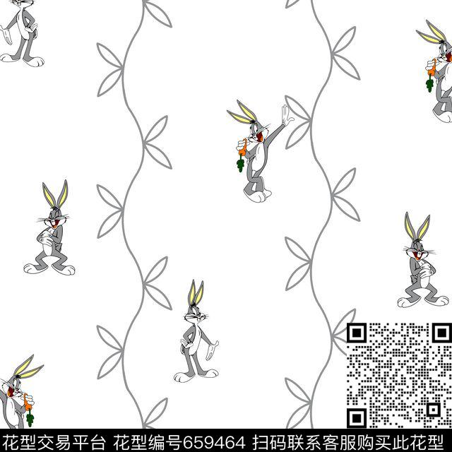16062201a.jpg - 659464 - 兔子 动物 卡通兔子 - 传统印花花型 － 童装花型设计 － 瓦栏