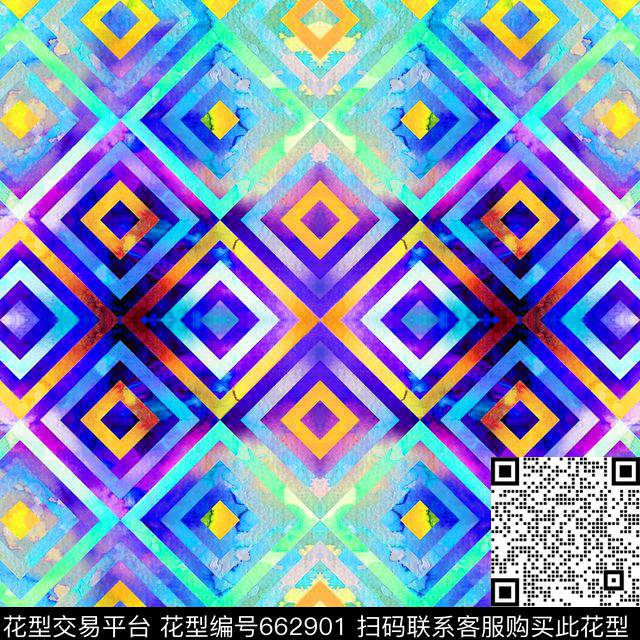 geometric voodoo.jpg - 662901 - 色块 菱形 几何 - 数码印花花型 － 泳装花型设计 － 瓦栏