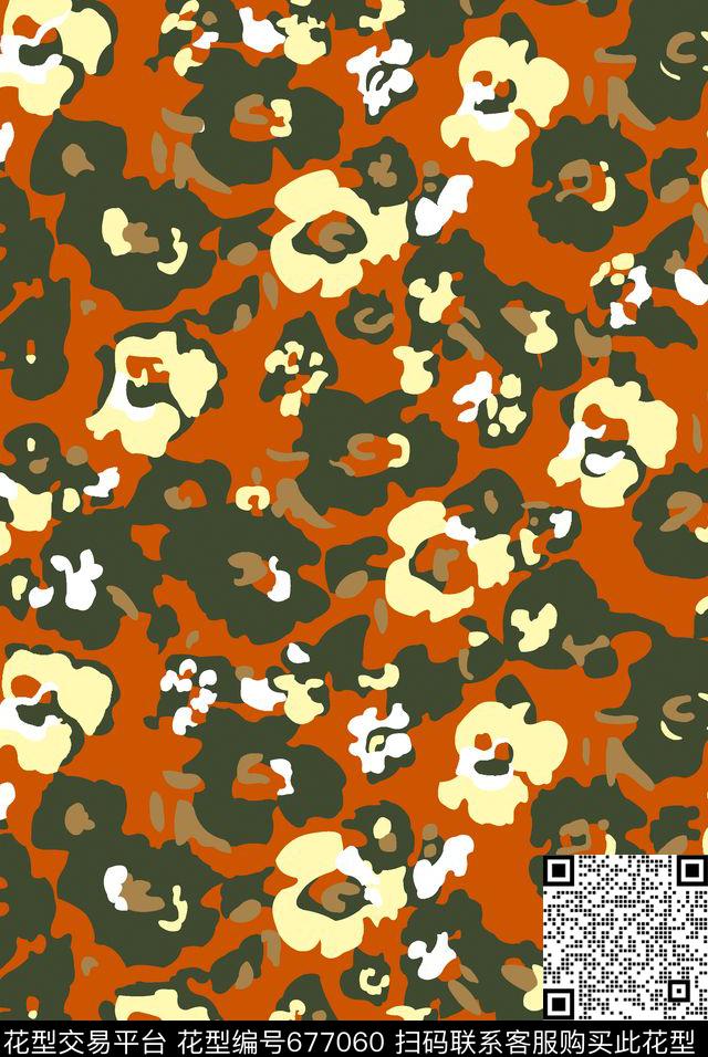 传统印花动物纹3.jpg - 677060 - 动物纹 豹纹 - 传统印花花型 － 女装花型设计 － 瓦栏