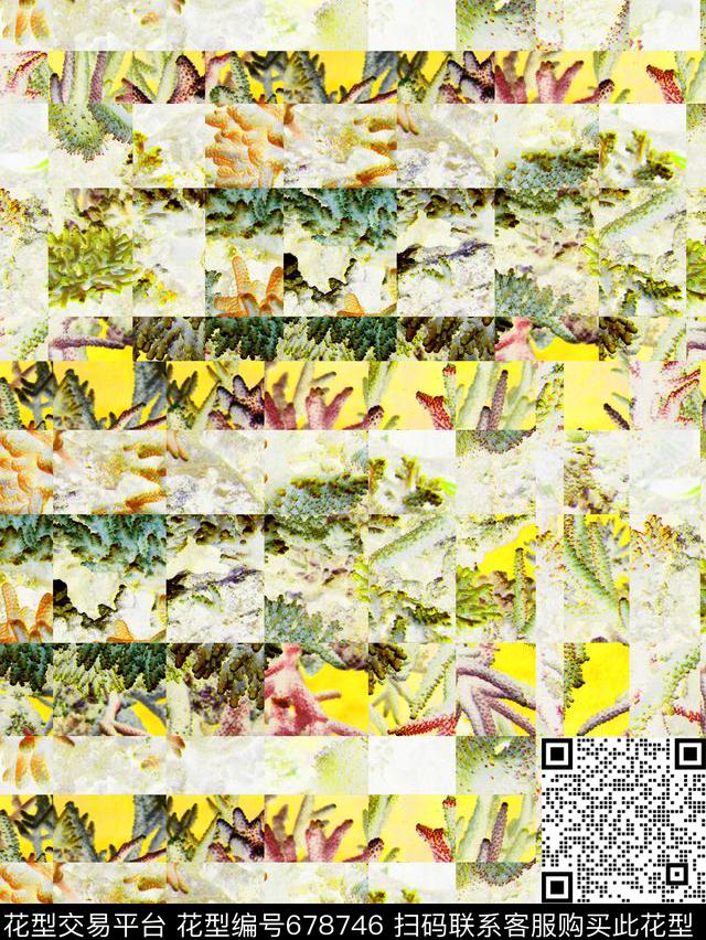 cp304 w.jpg - 678746 - 复古 花卉 植物 - 数码印花花型 － 泳装花型设计 － 瓦栏