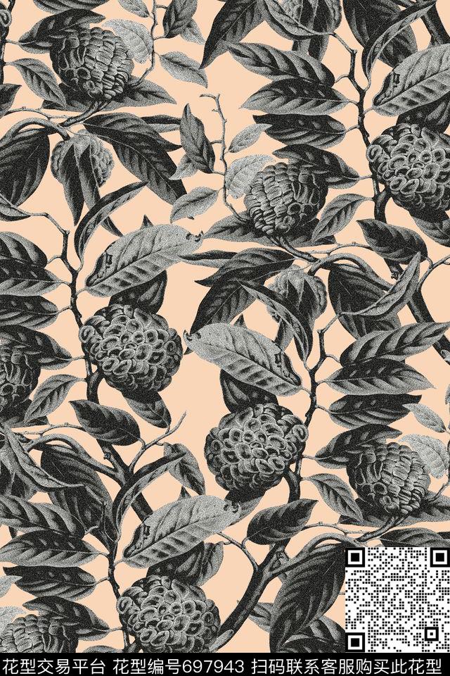 7211.jpg - 697943 - 植物世界 热带 水果 - 数码印花花型 － 女装花型设计 － 瓦栏