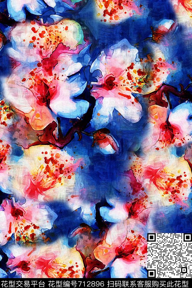 16091744.jpg - 712896 - 女装 油画 花鸟植物 - 数码印花花型 － 女装花型设计 － 瓦栏