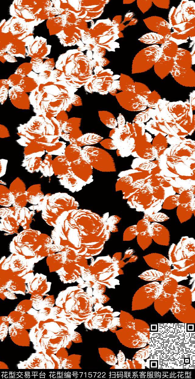 668.jpg - 715722 - 花瓣 玫瑰 花卉 - 传统印花花型 － 女装花型设计 － 瓦栏