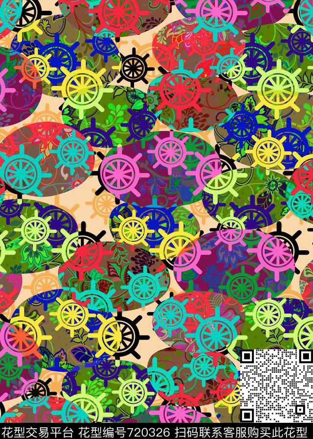 0449.jpg - 720326 - 色块 不规则几何 几何 - 传统印花花型 － 沙发布花型设计 － 瓦栏