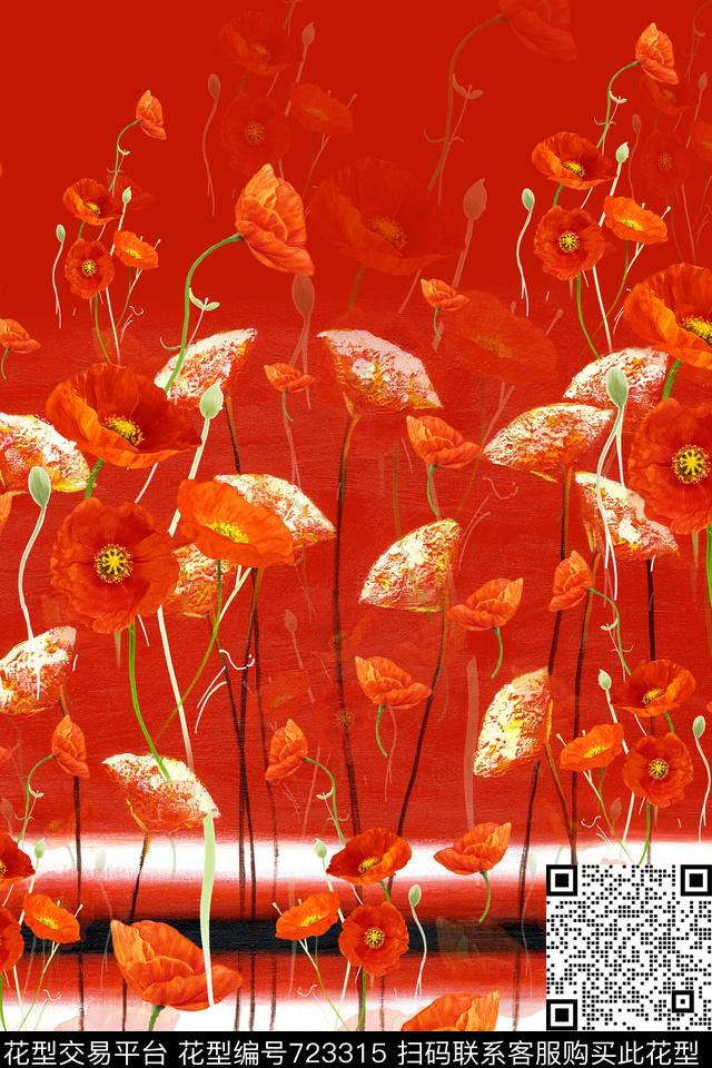 16092524.jpg - 723315 - 女装 中国风 花鸟植物 - 数码印花花型 － 女装花型设计 － 瓦栏