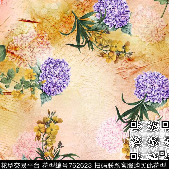 hyl0074.jpg - 762623 - 花朵 暗纹 花卉 - 数码印花花型 － 女装花型设计 － 瓦栏