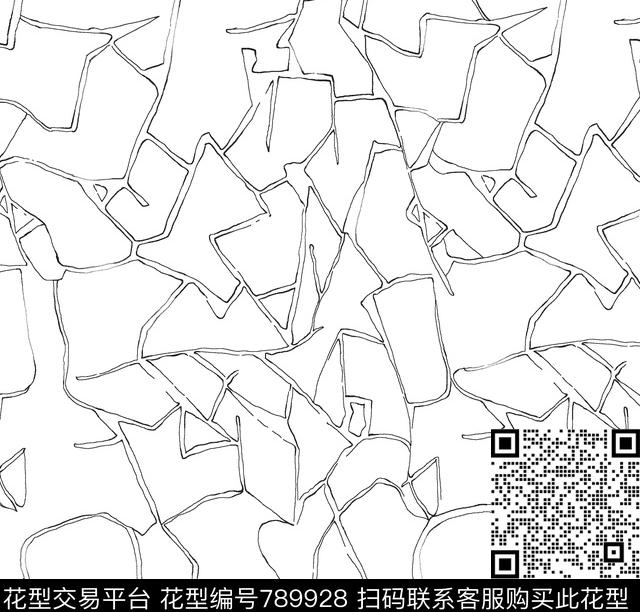 高仿品牌男装衬衫2.jpg - 789928 - 仿大牌 大气 不规则几何 - 传统印花花型 － 男装花型设计 － 瓦栏