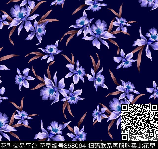 0524-2.jpg - 858064 - 小碎花 花朵 花卉 - 传统印花花型 － 女装花型设计 － 瓦栏