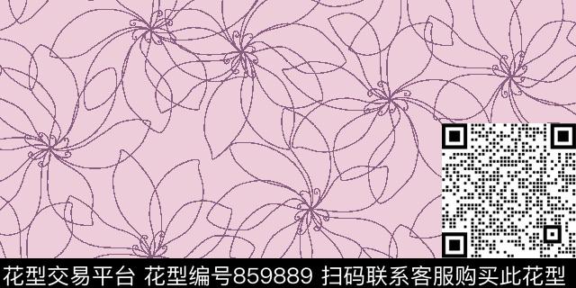 Flower A.tif - 859889 - 几何 波点 - 传统印花花型 － 女装花型设计 － 瓦栏