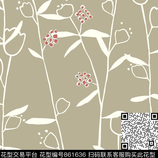 38401-v1-01.tif - 861636 - 线条 条纹 波浪纹 - 传统印花花型 － 窗帘花型设计 － 瓦栏