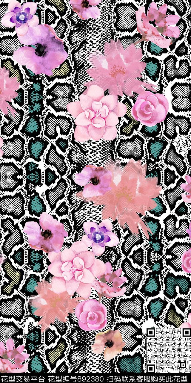2017013.jpg - 892380 - 水彩 花朵 乱花 - 数码印花花型 － 女装花型设计 － 瓦栏
