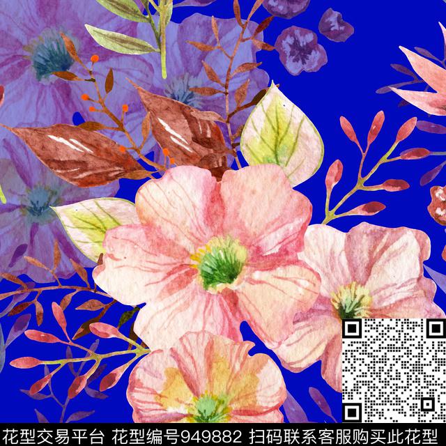 08033.jpg - 949882 - 春夏花型 少女 花卉 - 数码印花花型 － 泳装花型设计 － 瓦栏