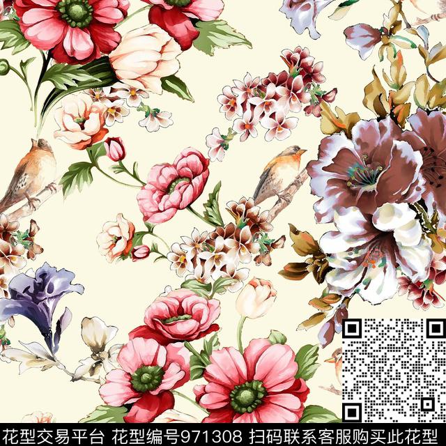 AC171114-1.jpg - 971308 - 花卉 3D立体 绿植树叶 - 数码印花花型 － 女装花型设计 － 瓦栏