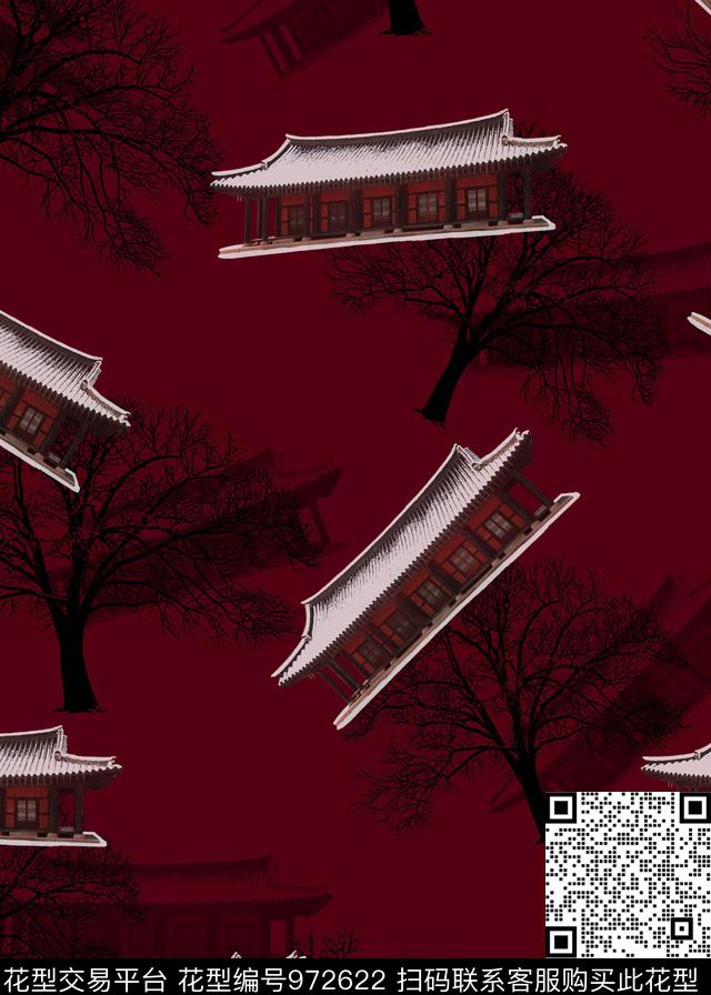 Y17M260-2.jpg - 972622 - 男装 风景景观 中国 - 数码印花花型 － 男装花型设计 － 瓦栏