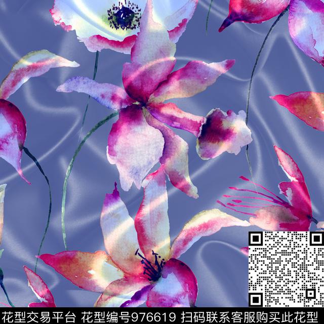 005.jpg - 976619 - 波浪纹花卉 水彩花纹 植物 - 传统印花花型 － 女装花型设计 － 瓦栏