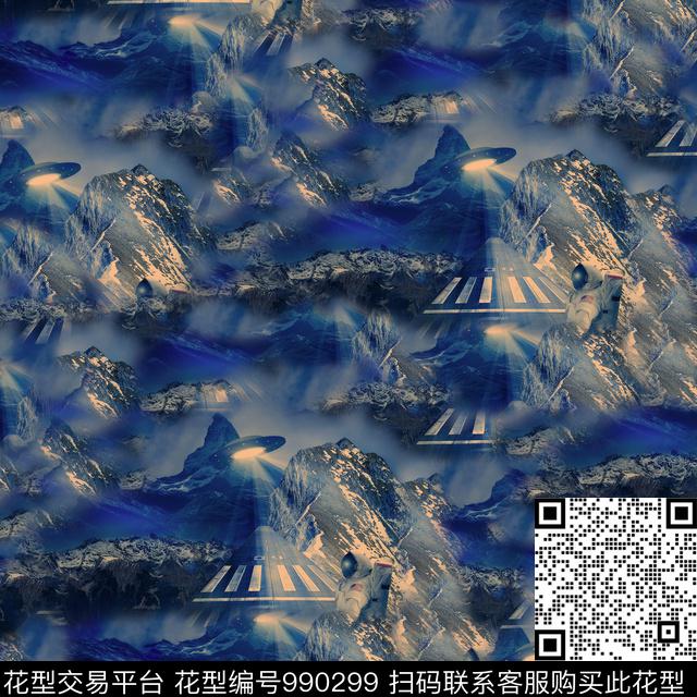 xkzy.jpg - 990299 - 数码花型 雪山 潮牌 - 数码印花花型 － 男装花型设计 － 瓦栏