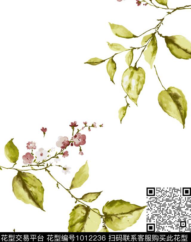 floral 1-v1 index.jpg - 1012236 - 抽象 水彩花卉 花卉 - 数码印花花型 － 床品花型设计 － 瓦栏