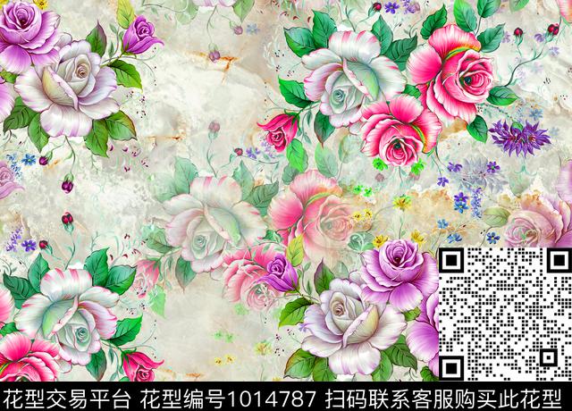 12356.jpg - 1014787 - 数码花型 花卉 女装 - 数码印花花型 － 女装花型设计 － 瓦栏