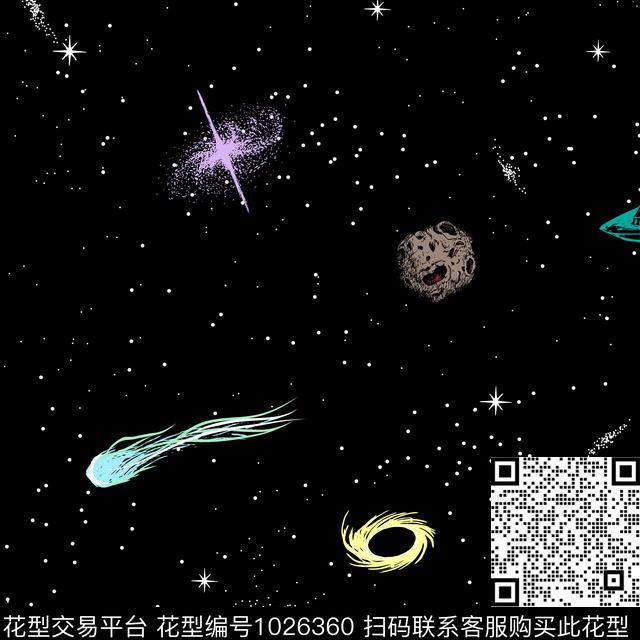 5.jpg - 1026360 - 星空 童装 黑底花卉 - 数码印花花型 － 童装花型设计 － 瓦栏