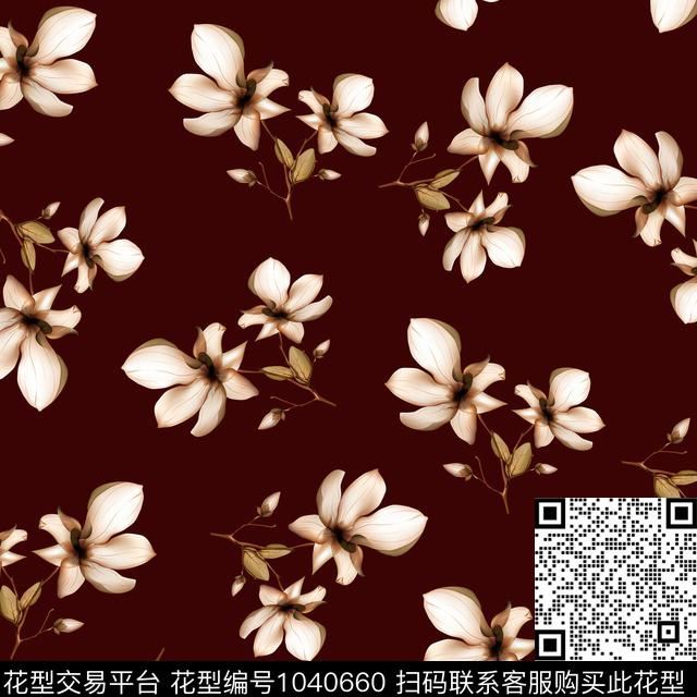 A18030414.jpg - 1040660 - 黑底花卉 抽象 花卉 - 数码印花花型 － 女装花型设计 － 瓦栏