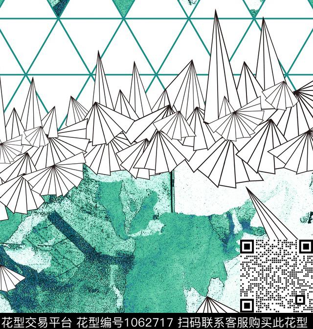 未标题-012A.jpg - 1062717 - 数码花型 抽象 几何 - 数码印花花型 － 男装花型设计 － 瓦栏