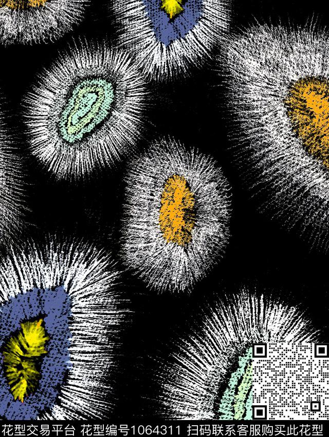 未标题-066A.jpg - 1064311 - 数码花型 抽象 大牌风 - 数码印花花型 － 女装花型设计 － 瓦栏