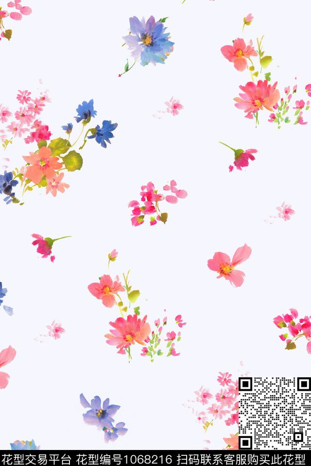 DH000015.jpg - 1068216 - 动物花卉 小碎花 手绘花卉 - 数码印花花型 － 女装花型设计 － 瓦栏